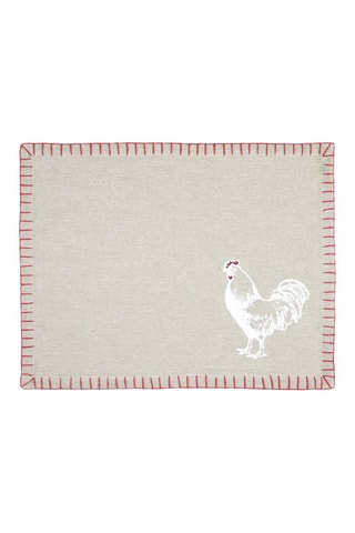 Mantel individual Nestor - Beige y rojo - 35 x 45 cm