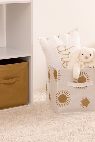 2 cajas de organización Soleil - Blanco y marrón - 29 x 29 x 29 cm