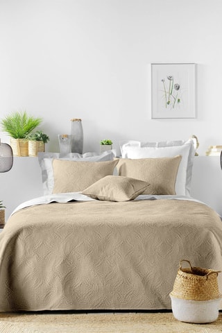 Colcha y fundas de almohada Romane - Marrón