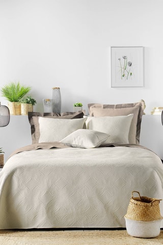 Colcha y fundas de almohada Romane - Beige