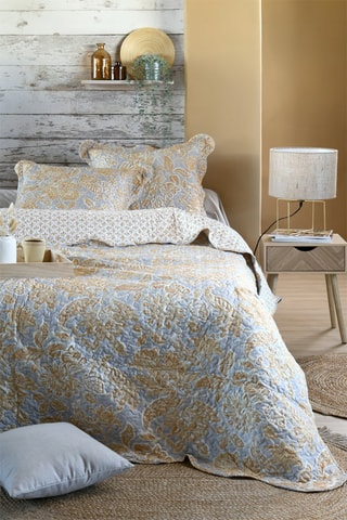 Juego de colcha Nerya - Blanco y amarillo