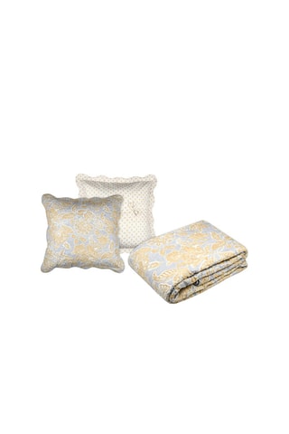 Juego de colcha Nerya - Blanco y amarillo