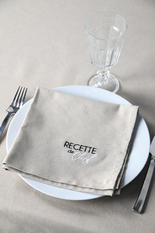 2 servilletas de tela Duo - Negro y beige