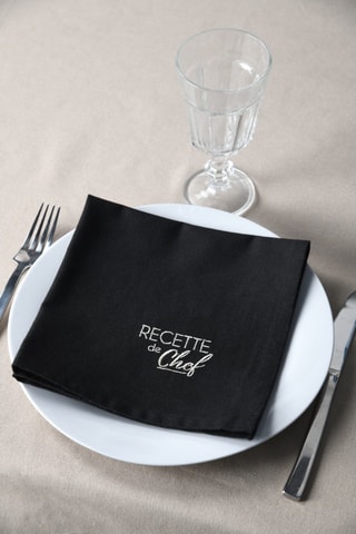 2 servilletas de tela Duo - Negro y beige