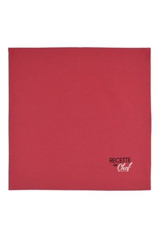 2 servilletas de tela Duo - Rojo y beige