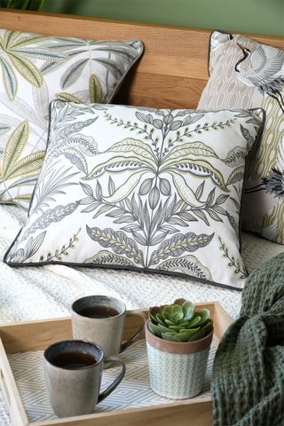Cojín Mandragora - Antracita y blanco - 50 x 50 cm