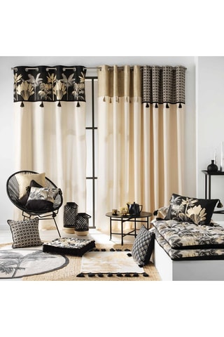 Cojín desenfundable comprimido Karaba - Negro - 40 x 40 cm