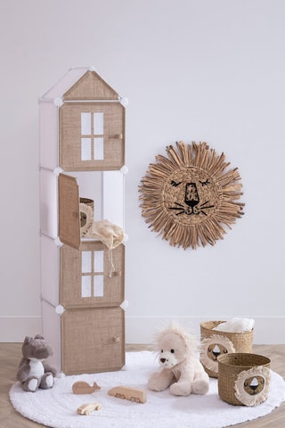 Columna de organización Plast - Natural y blanco