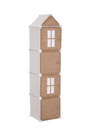 Columna de organización Plast - Natural y blanco