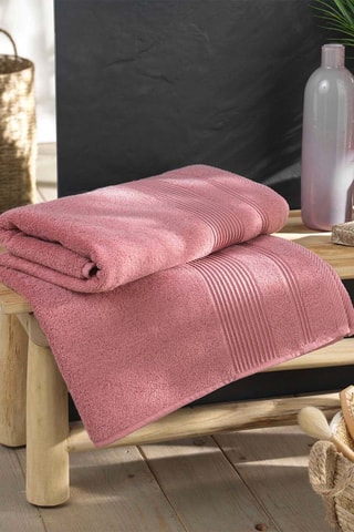 Toalla de baño Tendresse - Rosa - 90 x 150 cm
