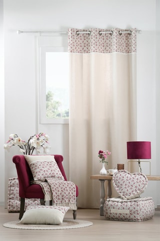 Cojín de suelo Ginny - Rosa y blanco - 45 x 45 cm