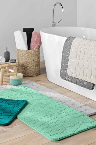 Alfombra de baño Ricochet - Azul ­- 50 x 120 cm