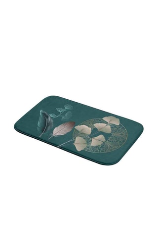 Alfombra de baño Ginkoblue - Azul pato - 45 x 75 cm