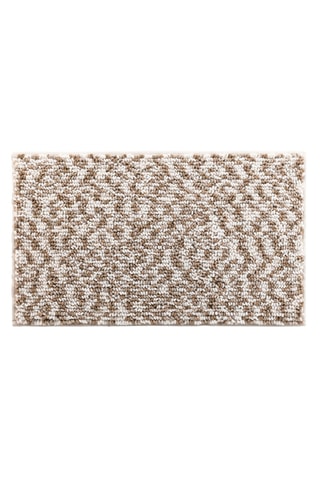 Alfombra de baño Friza - Blanco y arena - 45 x 75 cm