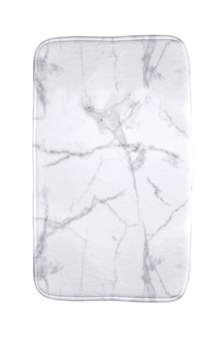 Alfombra de baño Marbre - Gris y blanco - 75 x 45 cm