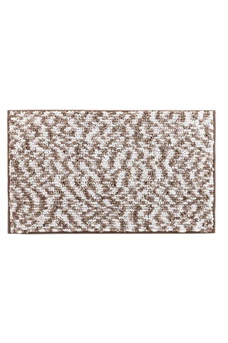 Alfombra de baño Friza - Arena y marrón - 45 x 75 cm