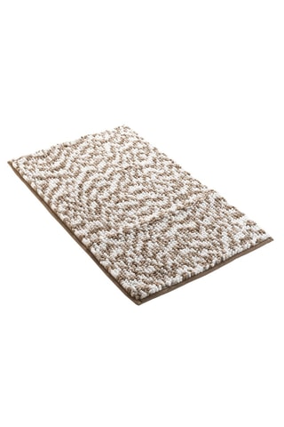 Alfombra de baño Friza - Arena y marrón - 45 x 75 cm