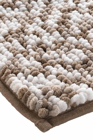 Alfombra de baño Friza - Arena y marrón - 45 x 75 cm