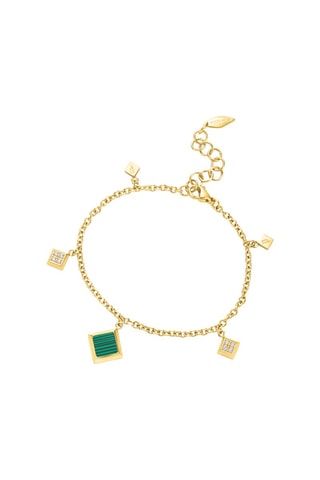 Pulsera bañada en oro amarillo - Malaquita