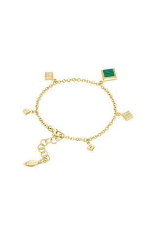 Pulsera bañada en oro amarillo - Malaquita
