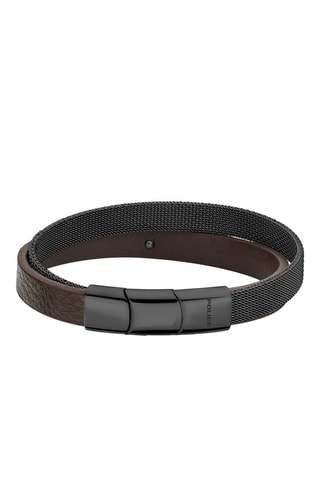 Pulsera de piel y chapado en plata