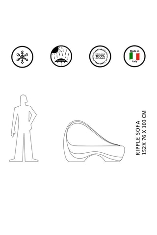 Sofá de jardín Ripple - Blanco - 2 plazas