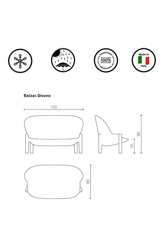 Sofá de jardín Balzac - Verde agua - 2 plazas