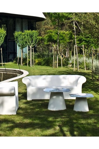 Sofá de jardín Sirchester - Blanco - 3 plazas