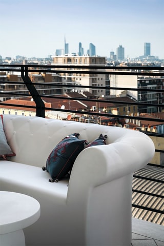 Sofá de jardín Sirchester - Blanco - 3 plazas