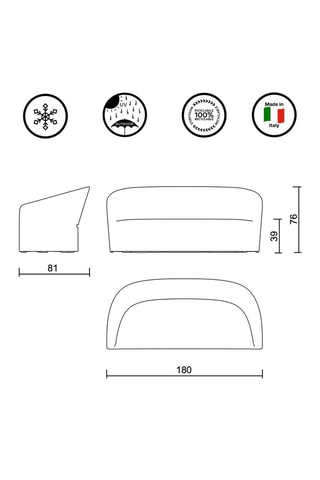 Sofá de jardín Pinebeach - Blanco - 3 plazas