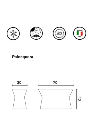 Table basse de jardin Palenquera - 70 x 40 x 30 cm - Lina Obregon