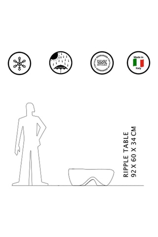 Table basse de jardin Ripple - 88,5 x 34 x 63 cm - Zaha Hadid Architects