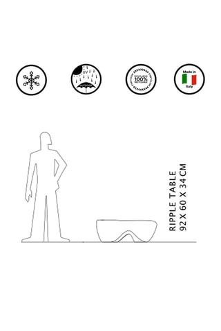 Table basse de jardin Ripple - 88,5 x 34 x 63 cm - Zaha Hadid Architects