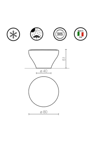 Table basse de jardin Drum - 80 x 50 x 80 cm