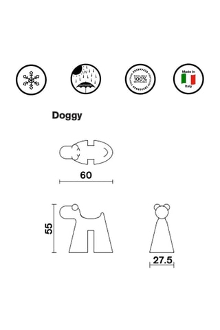 Estatuilla de jardín Doggy - 60 x 27,5 x 55 cm - Blanco - Eero Aarnio