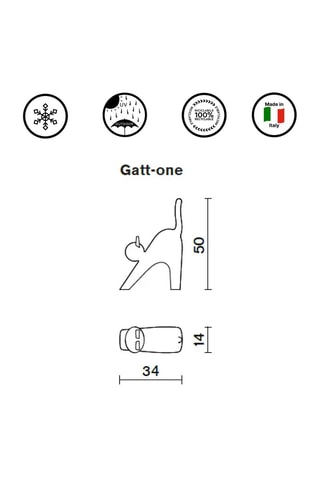 Estatuilla de jardín Gatt-one - 34 x 14 x 50 cm - Blanco