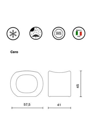 Tabouret Cero - 58 x 45 x 40 cm