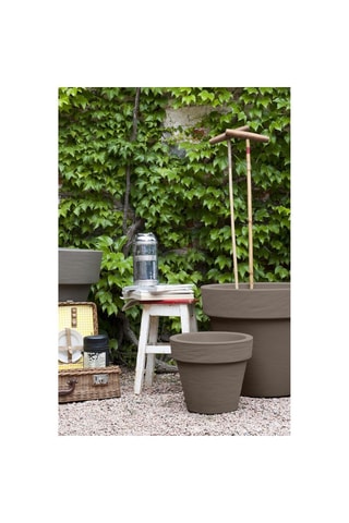 Vase Bordato Liscio - 40 cm - Taupe