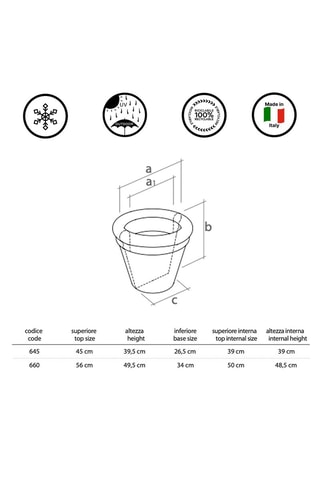 Pot de fleurs Neoclassic Doppio Bordo - 40 cm - Gris