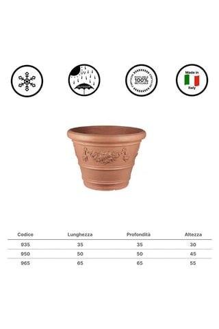 Pot de fleurs Festonato - 45 cm - Marron