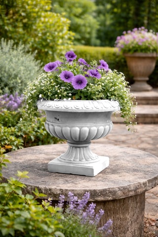Pot de fleurs Calice Decorato - 38 cm - Blanc