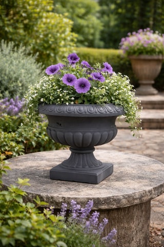Pot de fleurs Calice Decorato - 38 cm - Anthracite