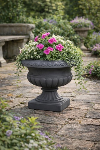 Pot de fleurs Calice Decorato - 38 cm - Anthracite