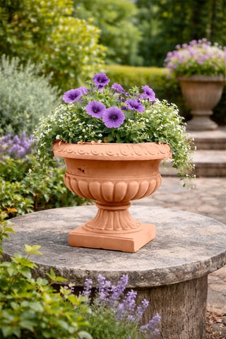 Pot de fleurs Calice Decorato - 38 cm - Rouge brique