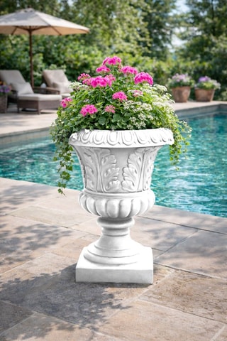 Pot de fleurs Calice Fogliato - 60 cm - Blanc