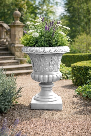 Pot de fleurs Calice Fogliato - 60 cm - Blanc