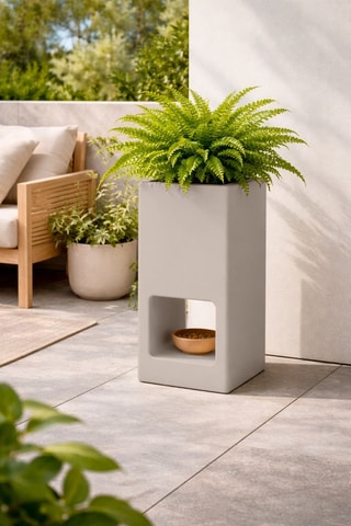 Jardinière Lluna Plena - 40 x 40 x 66 cm - Gris clair - Joan Gaspar