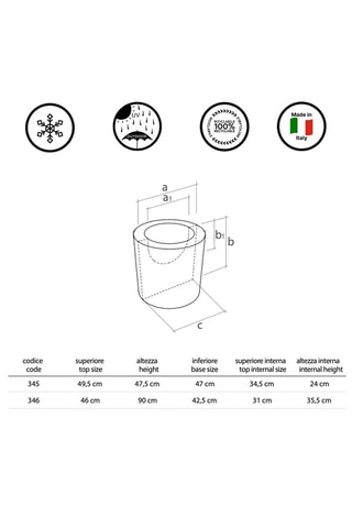 Vase Tubini - 46 x 46 x 90 cm - Vert d'eau