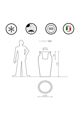 Vase June - 60 x 60 x 120 cm - Anthracite - Christophe Pillet