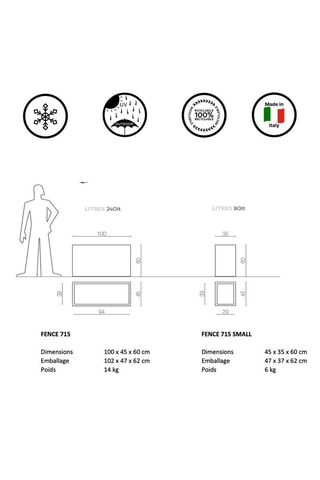 Pot de fleurs Fence - 60 cm - Anthracite - Raffaella Mangiarotti